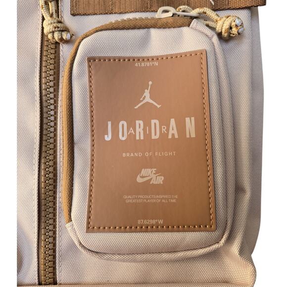 Nike Jordan Hesi Crossbody Sling Bag Unisex Shoulder Bag Tan Mini Backpack NWT - Picture 3 of 9
